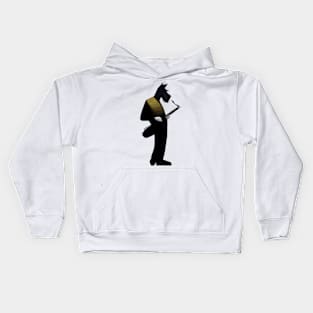 Yellow Scottish Terrier Saxophonist Kids Hoodie